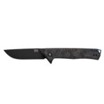 Tekto F1 Alpha Tactical Forged Carbon Folding Knife - Black w/ Blue Accents