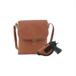 Jessie James Cheyanne Concealed Carry Crossbody with Lock and Key- Cognac