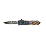 Delta Force Small Dagger OTF Knife -Distressed Flag w/ Punisher