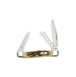 Case Peach Seed Jig Amber Bone CS Medium Stockman with Pen Blade Knife