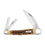 Case Peach Seed Jig Amber Bone Seahorse Whittler Pocket Knife - 30094