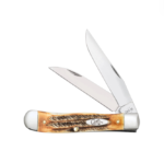 Case 6.5 Burnt Bone Stag Trapper Pocket Knife - 65329