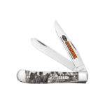 Case Sportsman Series Bear Embellished Smooth Natural Bone Trapper Pocket Knife - 81223