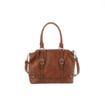 Jessie & James Elena Concealed Carry Lock and Key Satchel Handbag- Brown